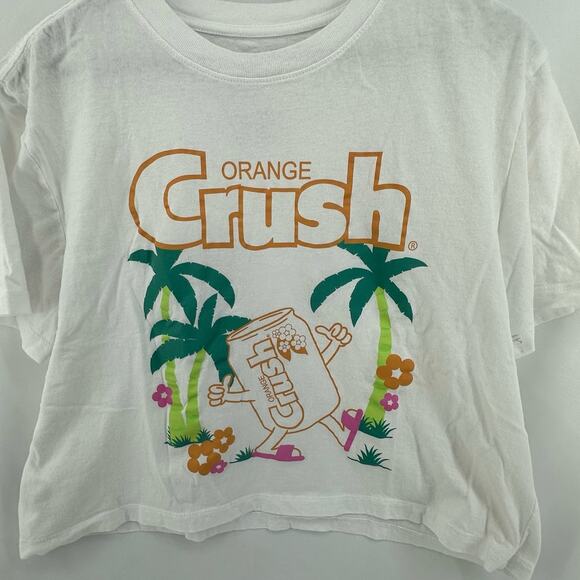 Orange Crush Cropped Graphic T-Shirt Size XL Retro Kidcore 90s Nostalgia Beachy - Picture 1 of 2
